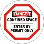 Accuform CMH202 OSHA Danger Manhole Cover Sign: Confined Space - Enter By Permit Only (2)