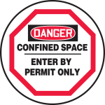 Accuform CMH707 OSHA Danger Manhole Cover Sign: Confined Space - Enter By Permit Only (0)
