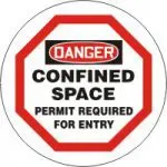 Accuform CMH709 OSHA Danger Manhole Cover Sign: Confined Space - Permit Required For Entry (1)
