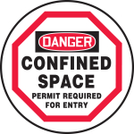 Accuform CMH709 OSHA Danger Manhole Cover Sign: Confined Space - Permit Required For Entry (0)