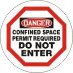 Accuform CMH711 OSHA Danger Manhole Cover Sign: Do Not Enter - Confined Space Permit Required (1)