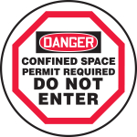 Accuform CMH711 OSHA Danger Manhole Cover Sign: Do Not Enter - Confined Space Permit Required (0)