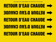 Accuform CRPK427STA French Pipe Marker: Retour D'Eau Chaude (0)