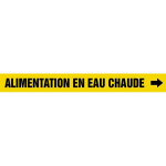 Accuform CRPK431STB French Pipe Marker: Alimentation En Eau Chaude (1)