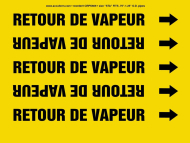 Accuform CRPK669STA French Pipe Marker: Retour De Vapeur (0)