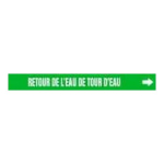 Accuform CRPK707STC French Pipe Marker: Retour De L'Eau De Tour D'Eau (1)