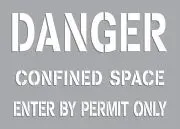 Accuform CST718 Danger Stencil: Confined Space - Enter By Permit Only (1)