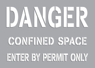Accuform CST718 Danger Stencil: Confined Space - Enter By Permit Only (0)