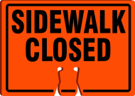 Accuform FBC737 Cone Top Warning Sign: Sidewalk Closed (0)
