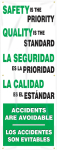 Accuform FBMBR633 Bilingual Safety Banner: Safety Is The Priority - Quality Is The Standard (0)