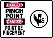 Accuform FBMEQT103XV Bilingual OSHA Danger Safety Sign: Pinch Point (1)