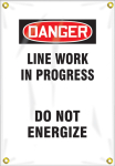 Accuform FMG102 OSHA Danger Utility Pole Wrap: Line Work In Progress Do Not Energize (0)