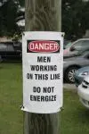 Accuform FMG306 OSHA Warning Utility Pole Wrap: Tree Crews Trimming - Do Not Energize (1)
