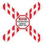 Accuform FRCXB631 OSHA Danger Man-Way Cross Barrier: Confined Space - Enter By Permit Only (1)