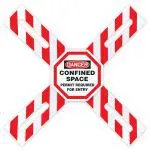 Accuform FRCXB633 OSHA Danger Man-Way Cross Barrier: Confined Space - Permit Required For Entry (1)