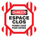Accuform FRCXB633 OSHA Danger Man-Way Cross Barrier: Confined Space - Permit Required For Entry (0)