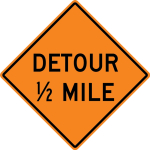 Accuform FRK245DP Rigid Construction Sign: Detour Ahead (0)