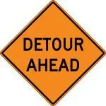 Accuform FRK265DP Rigid Construction Sign: Detour Ahead (1)