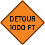 Accuform FRK265HP Rigid Construction Sign: Detour Ahead (0)