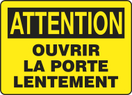 Accuform FRMABR607XL OSHA Caution Safety Sign: Open Door Slowly (0)
