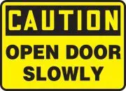 Accuform FRMABR607XV OSHA Caution Safety Sign: Open Door Slowly (1)