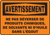 Accuform FRMCHW300VP OSHA Warning Safety Sign: Do Not Dump Chemicals Solvents Or Oils Down Drains (0)