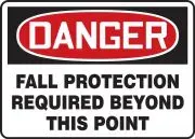 Accuform FRMFPR104XT OSHA Danger Fall Protection Sign: Fall Protection Required Beyond This Point (1)