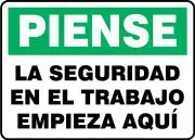 Accuform FRMGNF996XV Safety Sign: Think - On The Job Safety Begins Here (1)