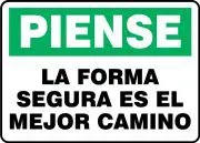 Accuform FRMGNF999XL Safety Sign: Think - The Safe Way Is The Best Way (1)