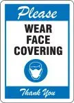Accuform FRMPPA531XT Safety Sign: Please Wear Face Covering Thank you (blue) (1)