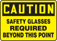 Accuform FRMPPE647VS OSHA Caution Safety Sign: Safety Glasses Required Beyond This Point (0)