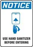 Accuform FRMRST830XL OSHA Notice Safety Sign: Use Hand Sanitizer Before Entering (1)