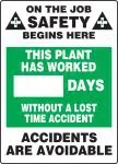 Accuform FRMSR122PL Write-A-Day Scoreboards: This Plant Has Worked _ Days Without A Lost Time Accident (1)