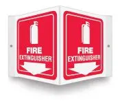 Accuform FRPSP618 Projection Sign: Fire Extinguisher (White/Red) (1)