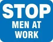 Accuform FRR362RD Railroad Clamp Sign: Stop - Men At Work (1)
