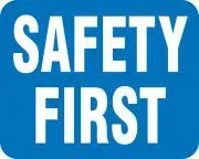 Accuform FRR393BU Railroad Clamp Sign: Safety First (1)