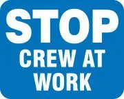 Accuform FRR399BU Railroad Clamp Sign: Stop - Crew At Work (1)