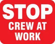 Accuform FRR399BU Railroad Clamp Sign: Stop - Crew At Work (2)