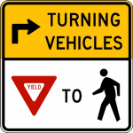 Accuform FRR490RA Intersection Sign: Turning Vehicles Must Yield To Pedestrians (0)