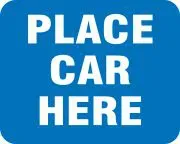 Accuform FRR956BU Railroad Clamp Sign: Place Car Here (1)