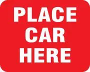 Accuform FRR956BU Railroad Clamp Sign: Place Car Here (2)