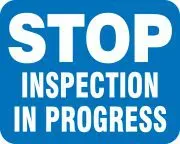 Accuform FRR963BU Railroad Clamp Sign: Stop - Inspection In Progress (1)
