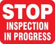 Accuform FRR963BU Railroad Clamp Sign: Stop - Inspection In Progress (2)