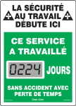 Accuform FRSCL224 Mini Digi-Day Electronic Scoreboards: On The Job Safety Begins Here - This Department Has Worked _ Days Without A Lost Time Accident (0)