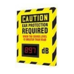 Accuform FRSCS601 OSHA Caution Industrial Decibel Meter Sign: Ear Protection Required When The Sound Level Is Greater Than 85 dB (1)