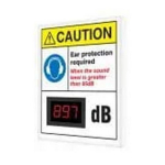 Accuform FRSCS605 OSHA Caution Industrial Decibel Meter Sign: Ear Protection Required When The Sound Is Greater Than 85 dB (1)