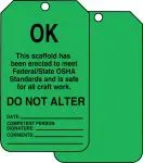 Accuform FRTSS103PTM Scaffold Status Safety Tag: OK- Do Not Alter (1)