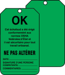 Accuform FRTSS103PTM Scaffold Status Safety Tag: OK- Do Not Alter (0)