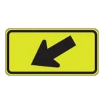 Accuform FRW542 Fluorescent Yellow-Green Sign: Diagonal Downward Arrow (1)