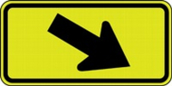 Accuform FRW542 Fluorescent Yellow-Green Sign: Diagonal Downward Arrow (0)